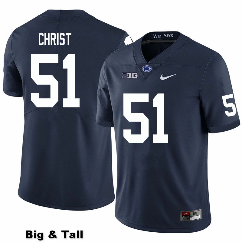 NCAA Nike Men's Penn State Nittany Lions Jimmy Christ #51 College Football Authentic Big & Tall Navy Stitched Jersey STU4298XL